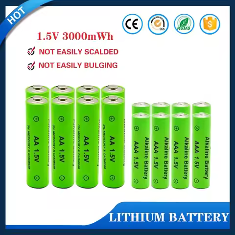 AA + AAA Rechargeable AA 1.5V 3800mAh / 1.5V AAA 3000mah Alkaline Battery Flashlight Toys Watch MP3 