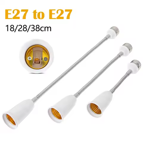 18/28/38cm Flexible E27 to E27 LED Lamp Base Bulb Socket Extender Extension Light Holder Converter L