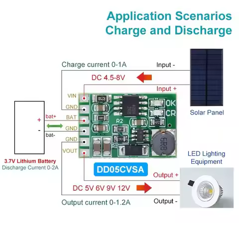 3.7V 4.2V Charger 5V 6V 9V 12V Discharger Board DC DC Converter Boost Module Solar Mobile Power Char