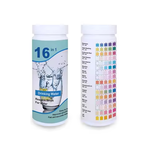 Drinking Water Test Kits, 16 in 1, High Sensitivity Test Strips, detect-pH, Hardness, Chlorine, Iron