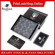 Original Polo Louie Men's Premium Multiple Trifold Monogram Wallet Leather Short Wallet Zip Card Pur