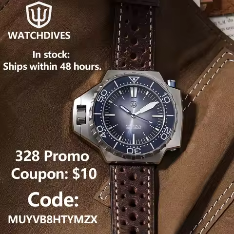 Watchdives WD1968 PT5004/PT5000 Automatic Diver Watch 316L Stainless Steel Sapphire Luminous Ceramic