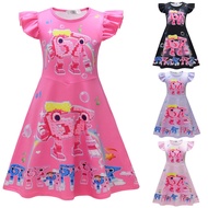 26249 Girls Steal a Brainrot 67 Printed Ruffle Casual Dress