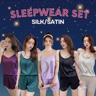 SISSY Ice Silk / Satin Sleepwear Sexy suspenders and pajama for Women Terno Shorts
