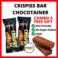 [CRISPIES BAR] CHOCOTAINER Energy Bar No Sugar Free Dark Chocolate Breakfast Cereal Halal Diet Healthy Snacks Coklat
