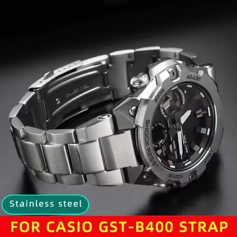 High quality stainless steel For Casio G-shock watch Men's Steel Heart GST-B400-1A convex watchband 