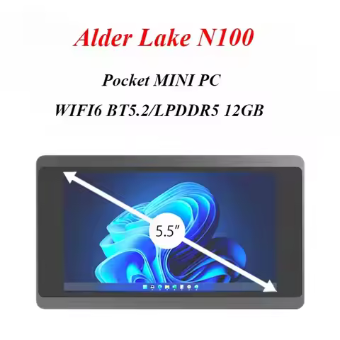 SZBOX Alder Lake N100 Pocket JX5 Mini PC WIFI6 BT5.2 DDR5 Windows 11 Touch Screen Tablet PC HD Type-