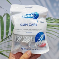 ไหมขัดฟันพร้อมด้าม ดูแลเหงือกและฟันสะอาดล้ำลึก Glide Gum Care Floss Picks 30 ชิ้น (Oral-B®)