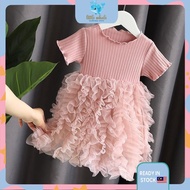 🐳1-8 Years Children Princess Dress Veil Dress Gaun Budak Perempuan Princess Girls Dress Cute Dress B