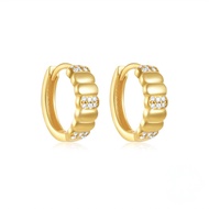 My Juvel 14K Gold 925 Sterling Silver Diana Huggies Earrings Anting Anting For Women