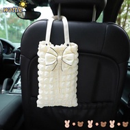 WATTLE Auto Seat Back Headrest Napkin Bag Organizer, Universal Hanging Car Tissue Holder, Cartoon Multi-Use Tissue Dispenser for SUV Truck Van