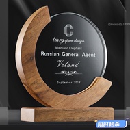 New Style [Trophy Production] Solid Wood Crystal Trophy Trophy Customized Customized Trophy Customiz