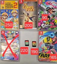 Switch  game Mario Maker 2. It Takes Two. Splatoon 2, Arms, mario deluxe, 動森