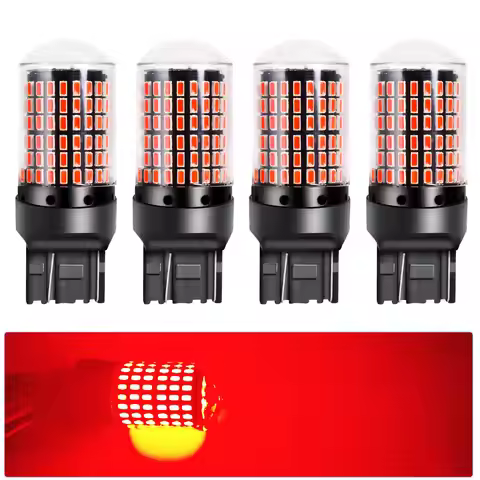 4 Pieces 7443 7440 360 Bulbs W21/5W 9715R T20 3014 LED Chips For Automotive Turn Signal Clearence Pa