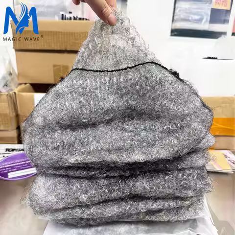 20inch 50gram/pack Grey Afro Kinky Human Hair Bulk Micro Twist Braiding QVR Afro Kinky Human Hair Bu