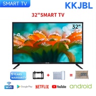 KKJBL&amp;JEAANSP 32/40/43/46/50 Android TV 32 inch Digdital TV+Android Smart 4K TV Box &amp; Free Wall Bracket LED Television With DVB-T2/MYTV/HDMI/USB/WiFi/Bluetooth/Netflix/YouTube