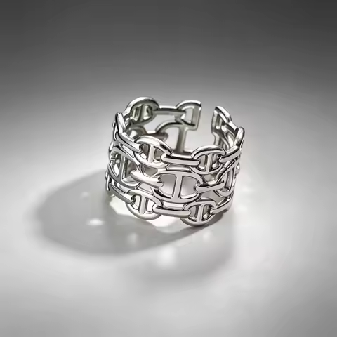 trendy cool new products, bare body three-layer hollow pig nose ring opening average size men's and 
