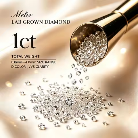 Loose Diamond Wholesale D VVS1 Top Melee Lab Grown Diamonds 0.8mm~4.0mm 1ct Lab Diamonds HPHT CVD VV