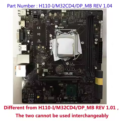 Used For Asus H110-I/M32CD4/DP_MB REV 1.04 LGA1151 DDR4 M-ATX Motherboard