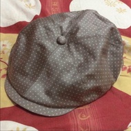 New CA4LA Brown Flat Cap Hat With Polka Dots