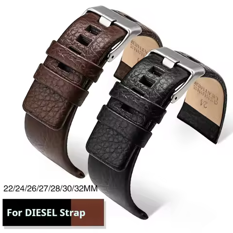 Genuine Leather Strap for Diesel DZ7312 DZ7314 Black Brown 22mm 24mm 26mm 27mm 28mm 20mm 32mm Men Co