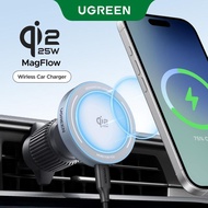 UGREEN Magsafe Qi2 25W 15W Magnetic Wireless Car Charger for iPhone 12-16 Series iPhone 17 with Blue
