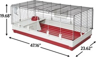 MidWest Homes for Pets Deluxe Giant X-Large Large Jumbo Rabbit Guinea Pig Hamster Cage Home Habitat. 47.16 L x 23.62 W x 19.68 H INCHES