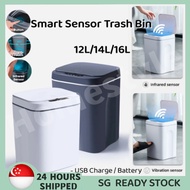 【SG READY STOCK】Smart Sensor Dust Bin Smart Waste Infrared Motion Intelligent Trash Bin Office Home 
