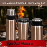 [ Local Ready Stocks ] iGOZO TRIO VACUUM INSULATED THERMALWARE FLUSK TERMOS PANAS AIR DRINK TRAVEL SET