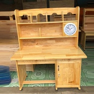 PINE WOOD STUDY TABLE 1,2M WITH CLOCK, STUDENT TABLE, WOODEN TABLE, BHS