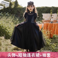 Halloween Costume Childrens Cosplay Spiritual Love Gothic Vampire Dress Horror Female Witch Spirit C