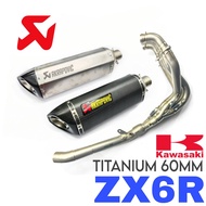 Design AKRAPOVIC Exhaust Kawasaki ZX6R Full System Manifold Titanium 60MM Ekzos Motor Muffler ZX636 