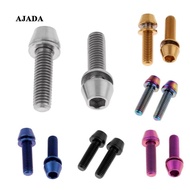 [ 2 Pieces Titanium Alloy Bike Tapered Head Bolt Screws Washer M5x16,