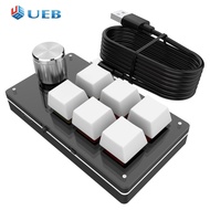6คีย์1ลูกบิด Photoshop แป้นเกมแป้นพิมพ์ Hotswap RGB Mini Mechanical BT คีย์บอร์ด Macropad เชิงกลสำหร