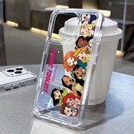 Casing iphone 11/12/13/14/15/16 Pro max Princess Transparent Case For iPhone 11,12,13,14,15,11PM,12P