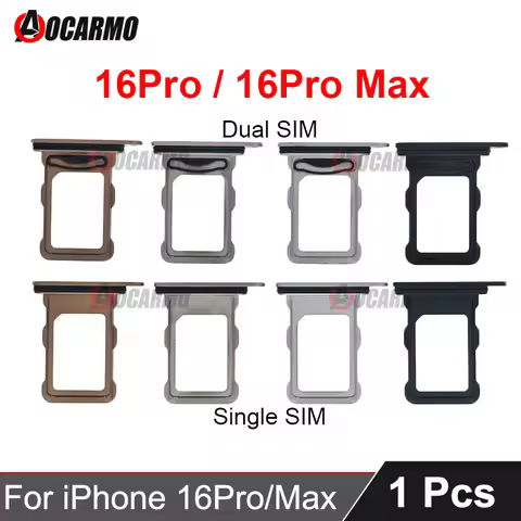 For iPhone 16 Pro 16Pro Max Dual Sim + Single SIM Card Slot Tray Holder Black White Desert Natural R