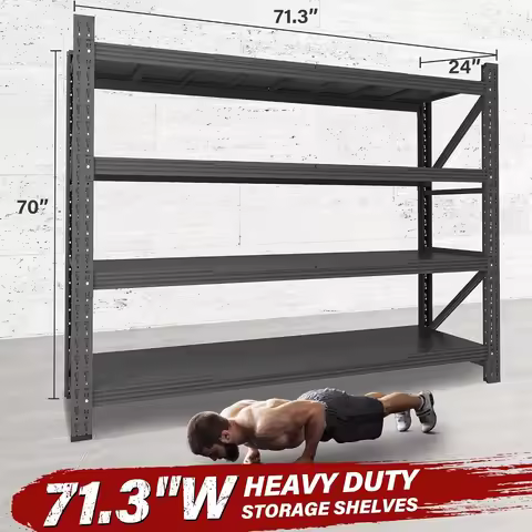 Heavy Duty Steel Storage Shelving Unit,Adjustable Rack,71.3"W,5000LBS Capacity,for Garage&Warehouse,