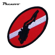 [Phenovo] Ellipse diver Flag Patch Patches Backpack Badge Scuba Diving Dive  Embroidered