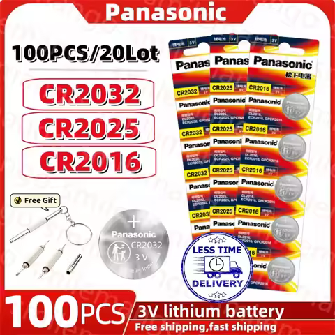 Panasonic 100PCS CR2032 CR2025 CR2016 Battery BR2032 KCR2025 Car Remote Control Watch Motherboard Sc