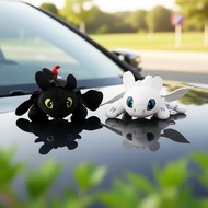 Dragon car accessory set includes a toothless dragon doll for decorating helmets, vehicles, and roof