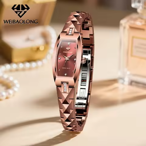WEIBAOLONG 3809 Quartz Watch for Women Sapphire Mirror Tungsten steel Strap Waterproof Real Diamond 