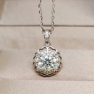 1กะรัตสร้อยคอเงิน D VVS Moissanite ที่มีใบรับรองกรา S925ของขวัญครบรอบจำพวกเครื่องประดับสาวเงิน