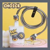 เคสเครื่องป้องกันที่ชาร์จ XIAOMI 120W ที่ชาร์จความเร็วสูงลายหมีสตรอเบอร์รี่น่ารักสาย USB Type-C ตัวป