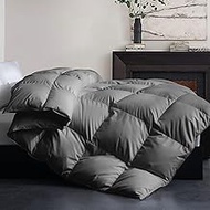 Cosybay Full Size Feather Comforter Filled with Feather & Down- All Season Grey Duvet Insert- Ultra-
