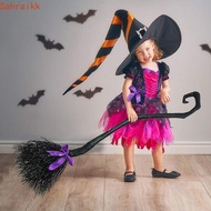 AXIOM Halloween Witch Broom, With Ribbon Black Halloween Flying Broomstick, Photography Props Spooky