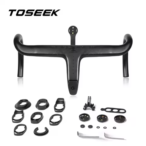 TOSEEK Carbon Handlebar Road Carbon handlebar Drop bar T800 Carbon Integrated Handlebar Di2 Bicycle 