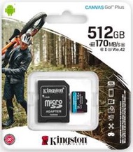金士頓 KINGSTON SDCG3/512G 512GB Canvas Go!Plus microSD 記憶卡