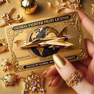 Luxury Shiny Golden Airplane Credit Card Sticker, Suitable For EBT, Transportation, Keys, Credit Car
