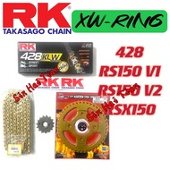 [428 RK XWRING] RS150 RSX150 428 Sprocket & Chain 3in1 Hot Deal Heavy Duty Sprocket Sets &  XSO/KWL 