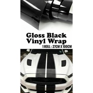 Glossy Black Vinyl Film Car Door Pillar Sticker Interior Decoration Gear Panel Meter Panel Hand Brak